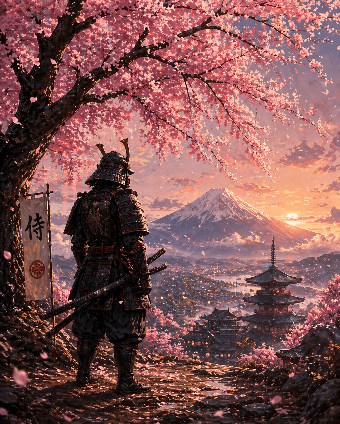 Samurai at Mount Fuji